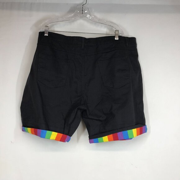 PRIDE BUNNY - MEN'S 50 -BLACK COTTON BlEND BUTTON WAIST SHORTS - Picture 4 of 8